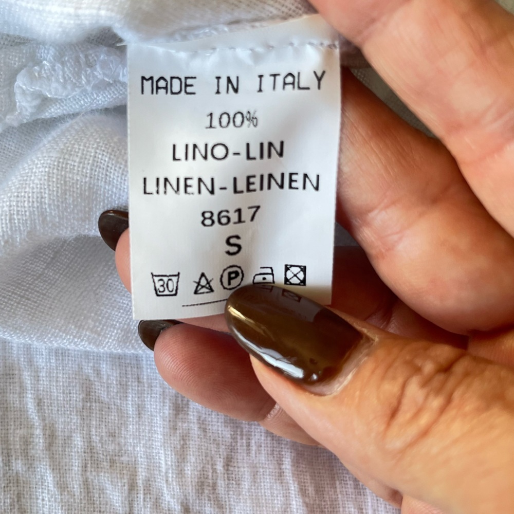 Talia Benson 100% linen tiered hem dress size S - Picture 10 of 10
